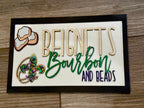 Mardi Gras Sign | 3D Wood Beignets, Bourbon, Beads Decor